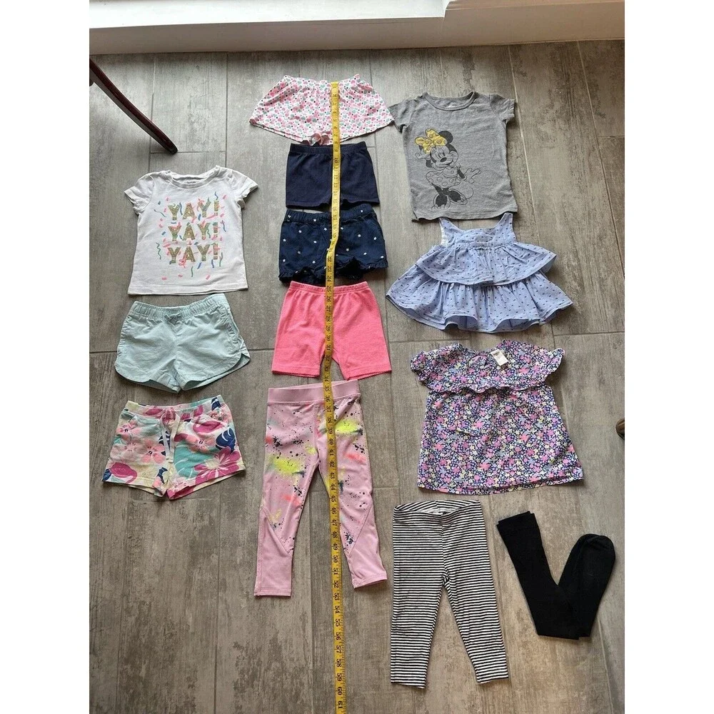 Baby Toddler Girl Huge Lot of 13 Piece Set Clothing Outfit Tops Shorts Pants 2T